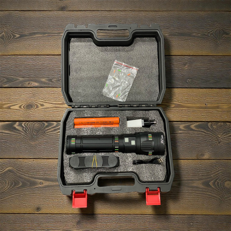 چراغ قوه پلیسی اسمال سان مدل ZY-T600 | برد ۱۰۰۰ متر و ۵۰۰۰ لومن | دارای قابلیت پاوربانک داخل جعبه و همراه اقلام