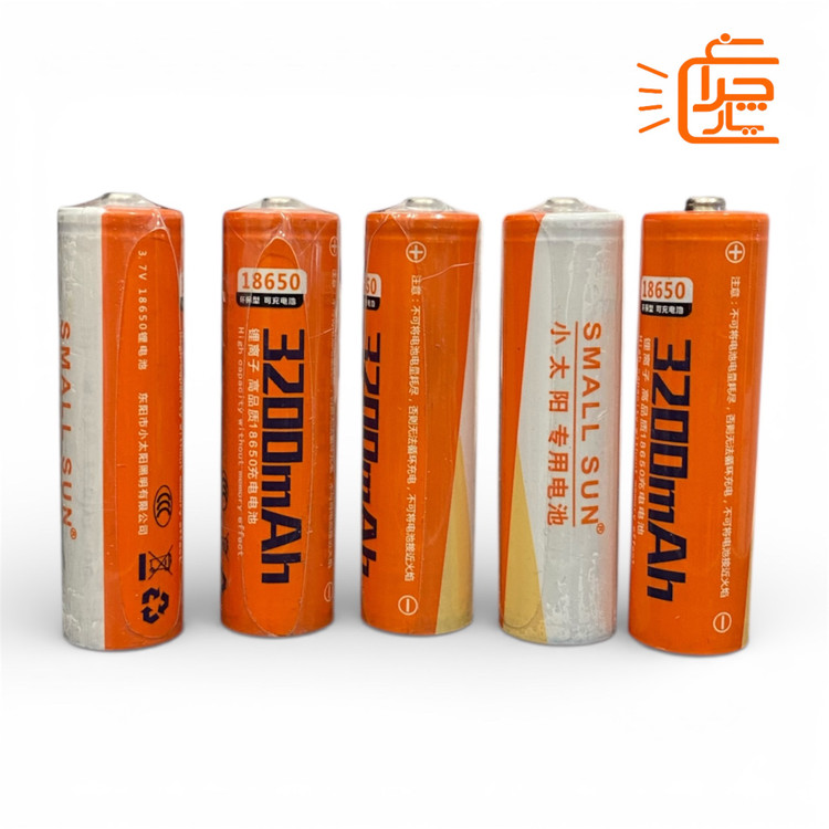 تصویر باتری شارژی اسمال سان نارنجی ۱۸۶۵۰ (اصلی) - ظرفیت ۳۲۰۰ میلیآمپر