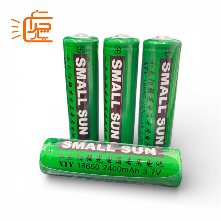 تصویر باتری قابل شارژ سبز رنگ اسمال سان ۱۸۶۵۰ مدل ۲۴۰۰ میلیآمپر (اصلی)