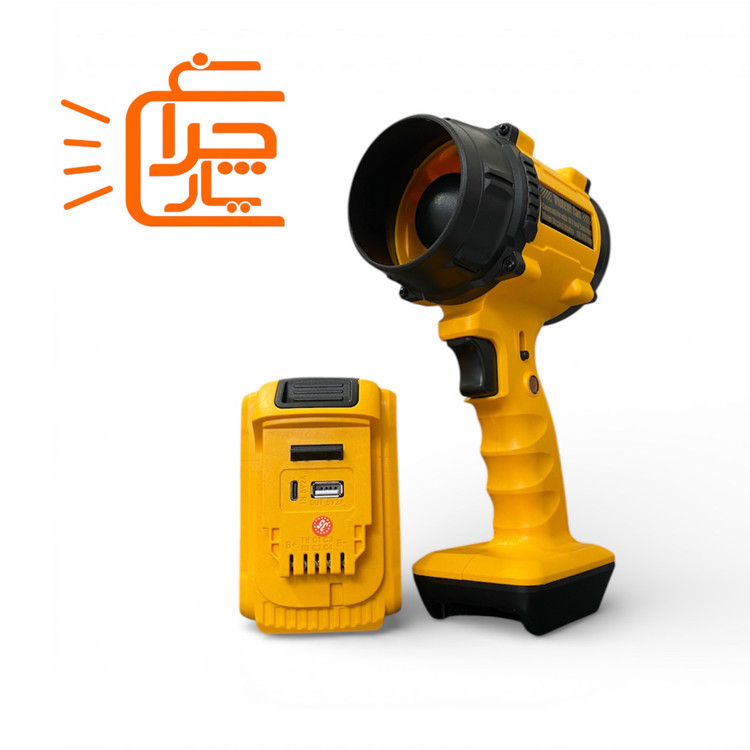 تصویر رنگ زرد سوپر جت فن شارژی F018 ویولنت (اصلی) ، باتری بزرگ ، 110,000 دور در دقیقه ، چراغ قوه و پاوربانک اظطراری