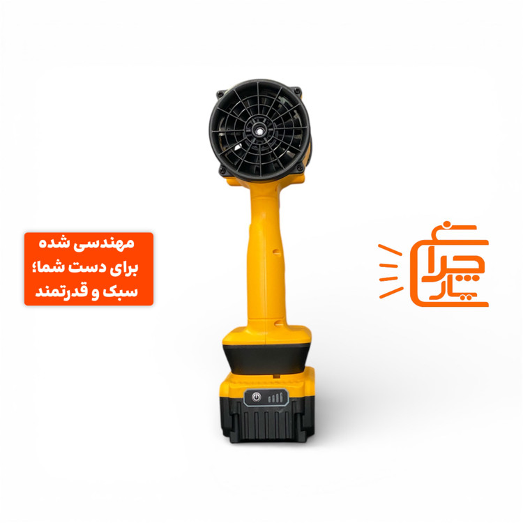 تصویر سوپر جت فن شارژی F018 ویولنت (اصلی) ، باتری بزرگ ، 110,000 دور در دقیقه ، چراغ قوه و پاوربانک اظطراری