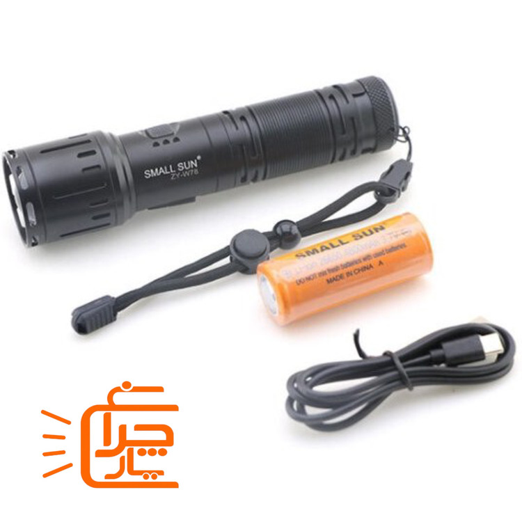 تصویر چراغ قوه پلیسی اسمال سان مدل ZY-W78 با نور ۱۰۰۰ لومن و برد ۳۵۰ متر ، پاوربانک دار